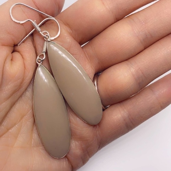 Mookaite 925 Sterling Silver Statement Earrings - Artisan Crafted - Picture 3 of 14